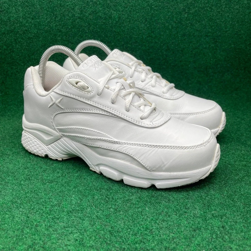 Aetrex X826 White Leather Walking Shoes Womens 7.5 X-Wide Supportive Sneakers